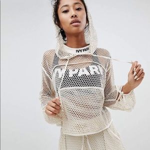 Ivy Park Mesh Hoodie NWOT Tan XL